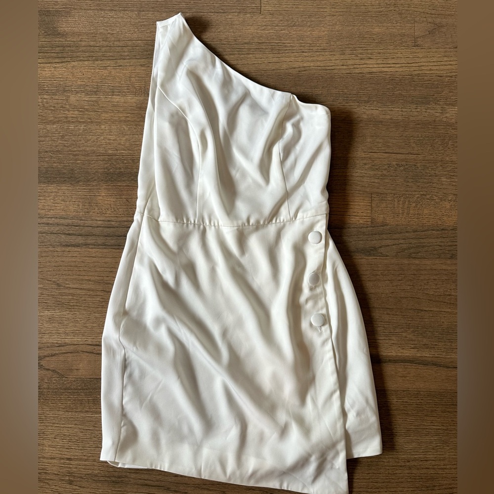 Revolve NBD Tere One Shoulder Mini Dress-Size Medium-Ivory - Picture 5 of 12